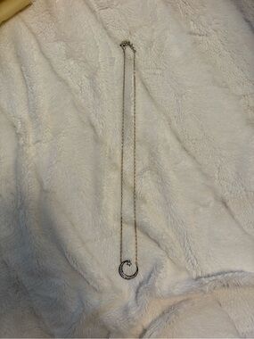 Stella & Dot Silver Crescent Moon Pendant Necklace